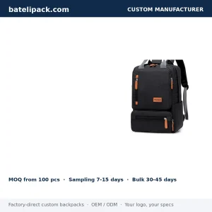 Business Backpack with Padded Laptop Compartment, Travel Use, Student Use — Custom Logo & OEM