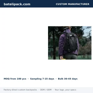 Business Backpack with Water-Repellent, Large Capacity, Abrasion-Resistant Fabric — Custom Logo & OEM
