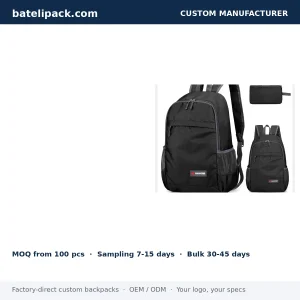 Travel Daypack with Lightweight, Outdoor Use — Custom Logo & OEM
