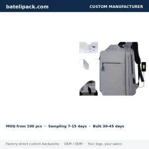 Business Backpack with Large Capacity, Padded Laptop Compartment, School Use — Custom Logo & OEM