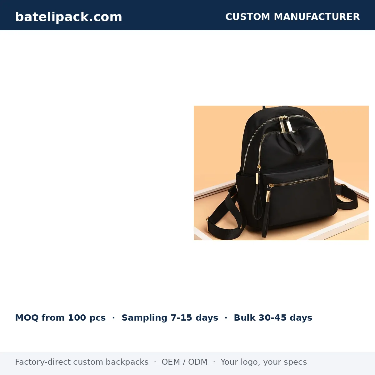 Travel Daypack — Custom Logo & OEM