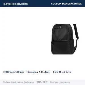 Business Backpack with Large Capacity, Padded Laptop Compartment, Custom Logo — Custom Logo & OEM