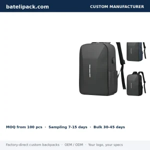 Business Backpack with Padded Laptop Compartment, Lightweight — Custom Logo & OEM
