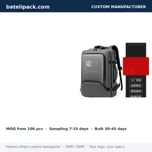 Business Backpack with Padded Laptop Compartment, Lightweight, Custom Logo — Custom Logo & OEM