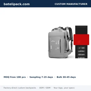 Business Backpack with Large Capacity, Padded Laptop Compartment, Custom Logo — Custom Logo & OEM