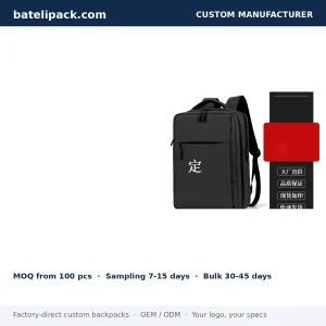 Business Backpack with Padded Laptop Compartment, Lightweight, Custom Logo — Custom Logo & OEM