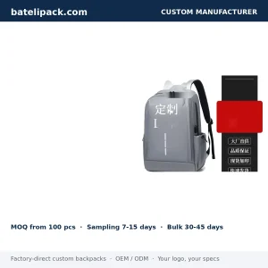 Business Backpack with Padded Laptop Compartment, Lightweight, Custom Logo — Custom Logo & OEM