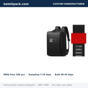 Business Backpack with Large Capacity, Padded Laptop Compartment, Custom Logo — Custom Logo & OEM