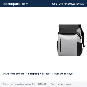 Business Backpack with Large Capacity, Padded Laptop Compartment, Lightweight — Custom Logo & OEM