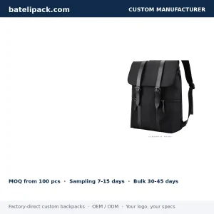 Business Backpack with Water-Resistant, Padded Laptop Compartment, Lightweight — Custom Logo & OEM