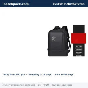 Business Backpack with Large Capacity, Padded Laptop Compartment, Custom Logo — Custom Logo & OEM