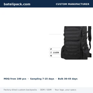 Travel Daypack with Water-Resistant, Large Capacity, Outdoor Use — Custom Logo & OEM