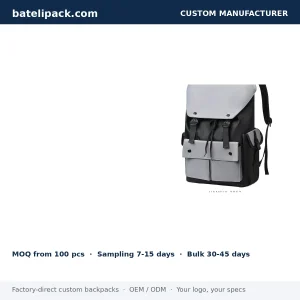 Business Backpack with Water-Resistant, Padded Laptop Compartment, Lightweight — Custom Logo & OEM