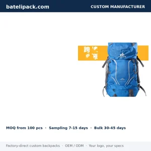 Travel Daypack with Water-Resistant, Large Capacity, Abrasion-Resistant Fabric — Custom Logo & OEM