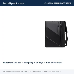 Business Backpack with Water-Resistant, Large Capacity, Padded Laptop Compartment — Custom Logo & OEM