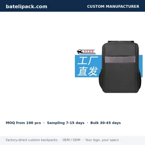 Business Backpack with Padded Laptop Compartment, Reflective Details — Custom Logo & OEM