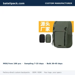 Business Backpack with Padded Laptop Compartment, Travel Use, School Use — Custom Logo & OEM