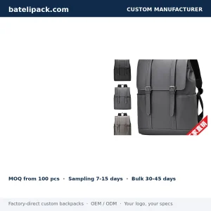 Business Backpack with Water-Resistant, Large Capacity, Padded Laptop Compartment — Custom Logo & OEM