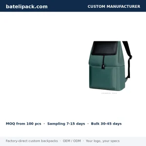 Business Backpack with Water-Resistant, Padded Laptop Compartment, Travel Use — Custom Logo & OEM