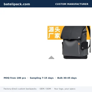 Business Backpack with Water-Resistant, Padded Laptop Compartment, Lightweight — Custom Logo & OEM