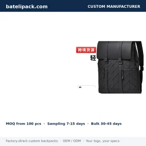 Business Backpack with Water-Resistant, Large Capacity, Padded Laptop Compartment — Custom Logo & OEM