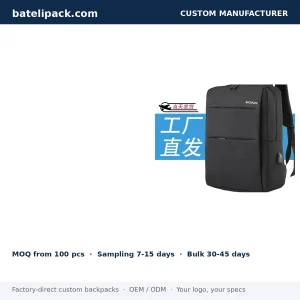 Business Backpack with Padded Laptop Compartment — Custom Logo & OEM
