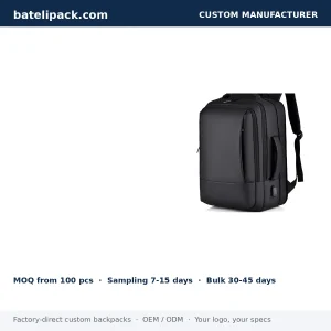 Business Backpack with Large Capacity, Padded Laptop Compartment, Lightweight — Custom Logo & OEM