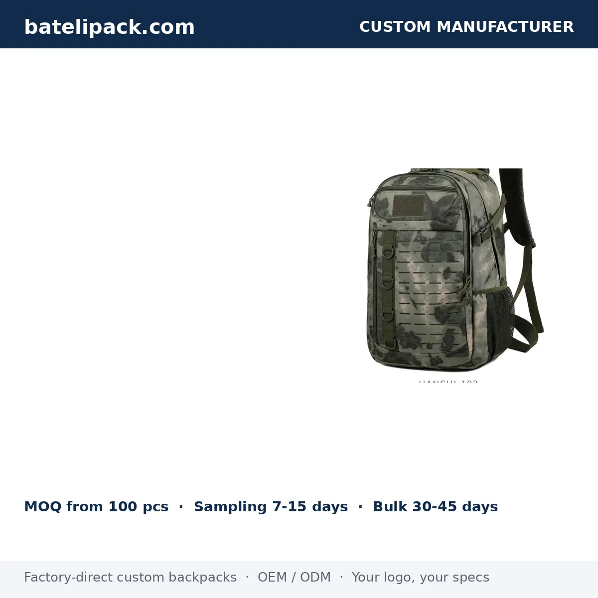 Outdoor Backpack with Large Capacity — Custom Logo & OEM