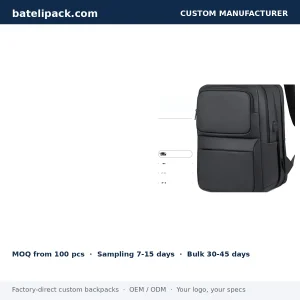 Business Backpack with Large Capacity, Padded Laptop Compartment, Lightweight — Custom Logo & OEM