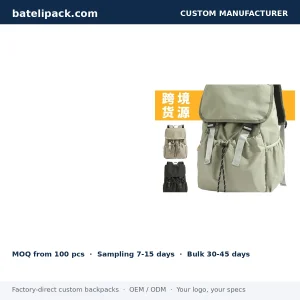 Business Backpack with Water-Repellent, Large Capacity, Lightweight — Custom Logo & OEM