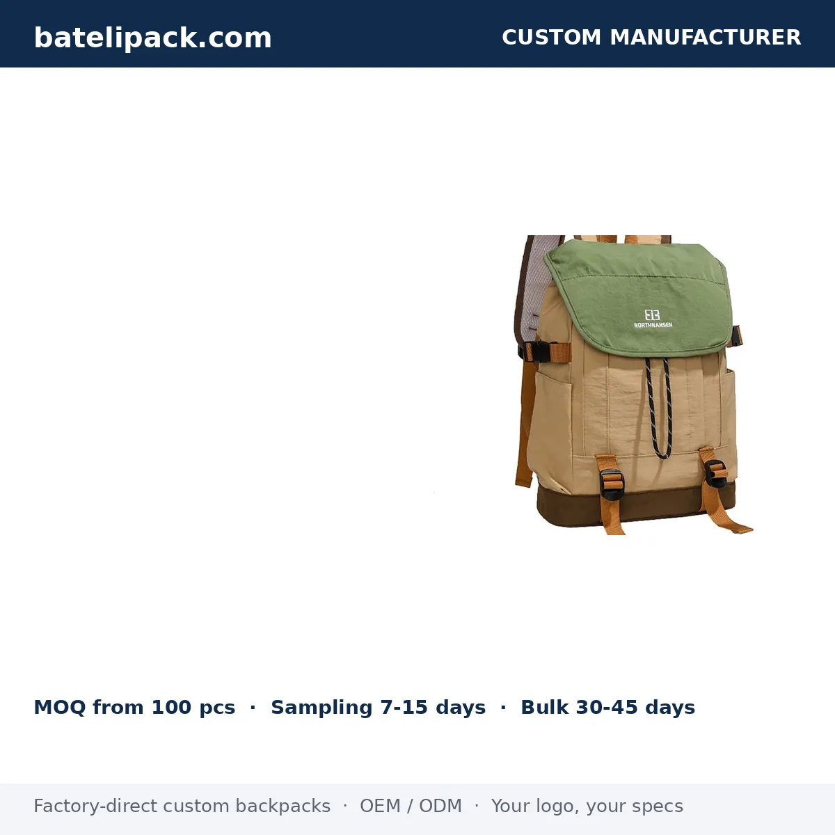 Business Backpack with Large Capacity, Padded Laptop Compartment, Lightweight — Custom Logo & OEM