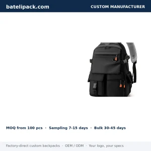 Business Backpack with Large Capacity, Padded Laptop Compartment, Lightweight — Custom Logo & OEM