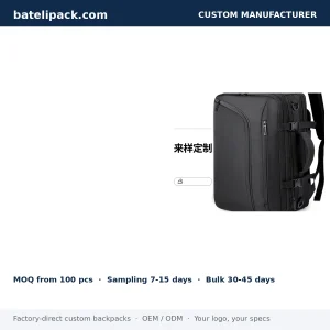 Business Backpack with Large Capacity, Padded Laptop Compartment, Travel Use — Custom Logo & OEM