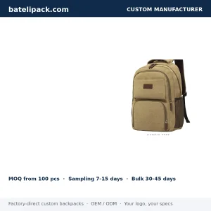 Business Backpack with Water-Resistant, Large Capacity, Padded Laptop Compartment — Custom Logo & OEM