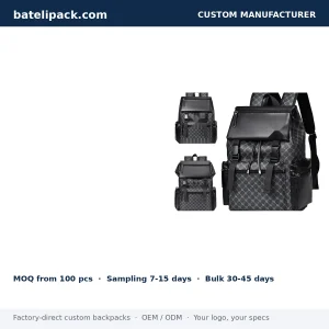 Business Backpack with Water-Resistant, Large Capacity, Padded Laptop Compartment — Custom Logo & OEM