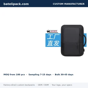 Business Backpack with Padded Laptop Compartment — Custom Logo & OEM