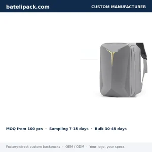Business Backpack with Large Capacity, Padded Laptop Compartment, Lightweight — Custom Logo & OEM
