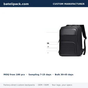 Business Backpack with Large Capacity, Padded Laptop Compartment, Lightweight — Custom Logo & OEM