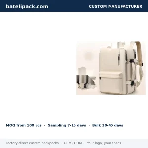Business Backpack with Water-Resistant, Large Capacity, Padded Laptop Compartment — Custom Logo & OEM