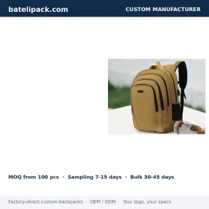 Business Backpack with Large Capacity, Travel Use — Custom Logo & OEM