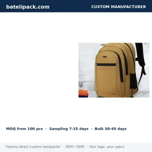 Business Backpack with Large Capacity, Padded Laptop Compartment — Custom Logo & OEM