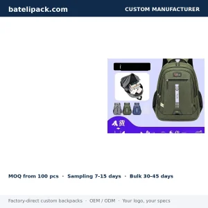 Business Backpack with Large Capacity, Padded Laptop Compartment, Student Use — Custom Logo & OEM