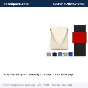 Business Backpack with Water-Resistant, Padded Laptop Compartment, Lightweight — Custom Logo & OEM