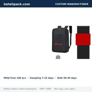 Business Backpack with Large Capacity, Padded Laptop Compartment — Custom Logo & OEM