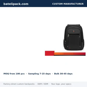 Business Backpack with Large Capacity, Padded Laptop Compartment, School Use — Custom Logo & OEM