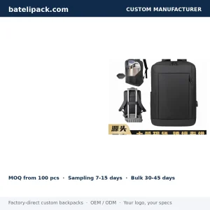 Business Backpack with Large Capacity, Padded Laptop Compartment — Custom Logo & OEM
