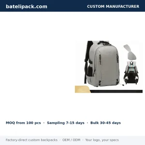 Business Backpack with Large Capacity, Padded Laptop Compartment, Custom Logo — Custom Logo & OEM