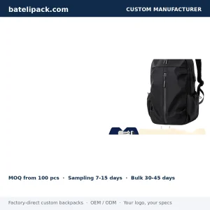 Business Backpack with Water-Repellent, Large Capacity, Padded Laptop Compartment — Custom Logo & OEM
