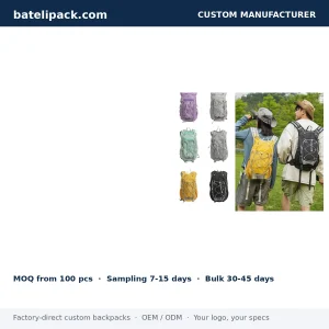 Travel Daypack with Lightweight, Sport Use, Outdoor Use — Custom Logo & OEM