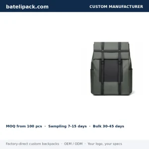 Business Backpack with Large Capacity, Padded Laptop Compartment, Travel Use — Custom Logo & OEM